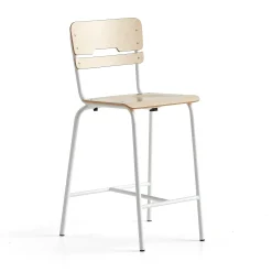 Oppilastuoli SCIENTIA Leveä istuin, korkeus: 650 mm, valkoinen/koivu