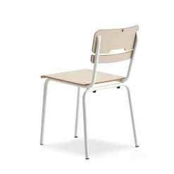Oppilastuoli SCIENTIA Leveä istuin, korkeus: 460 mm, valkoinen/koivu