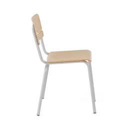 Oppilastuoli SCIENTIA Matala istuin, korkeus: 460 mm, hopeanharmaa/koivu