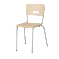 Oppilastuoli SCIENTIA Matala istuin, korkeus: 460 mm, hopeanharmaa/koivu