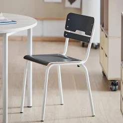 Oppilastuoli SCIENTIA Matala istuin, korkeus: 460 mm, valkoinen/antrasiitinharmaa