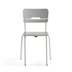 Oppilastuoli SCIENTIA Matala istuin, korkeus: 460 mm, valkoinen/harmaa