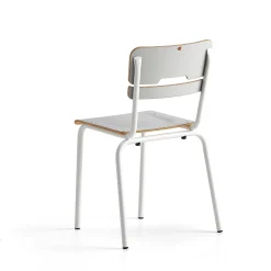 Oppilastuoli SCIENTIA Matala istuin, korkeus: 460 mm, valkoinen/harmaa