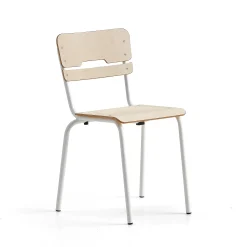 Oppilastuoli SCIENTIA Matala istuin, korkeus: 460 mm, valkoinen/koivu