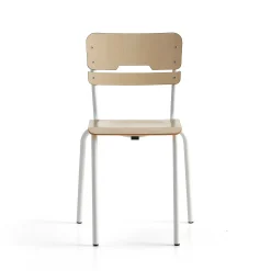 Oppilastuoli SCIENTIA Matala istuin, korkeus: 460 mm, valkoinen/koivu