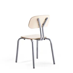 Oppilastuoli YNGVE Jalat, hopeanharmaa, koivu, korkeus: 460 mm