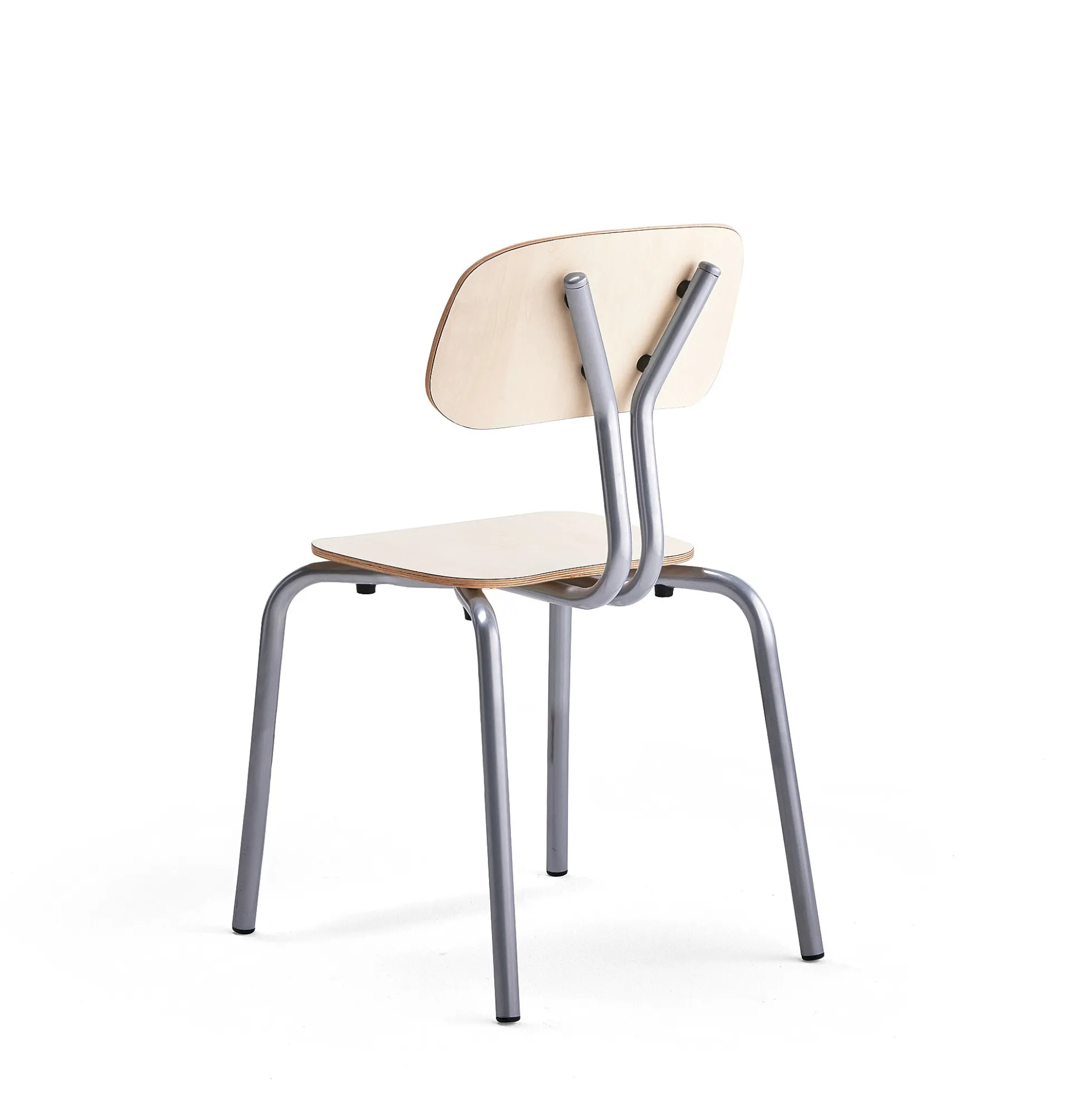 Oppilastuoli YNGVE Jalat, hopeanharmaa, koivu, korkeus: 460 mm