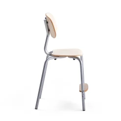 Oppilastuoli YNGVE Jalat, hopeanharmaa, koivu, korkeus: 520 mm