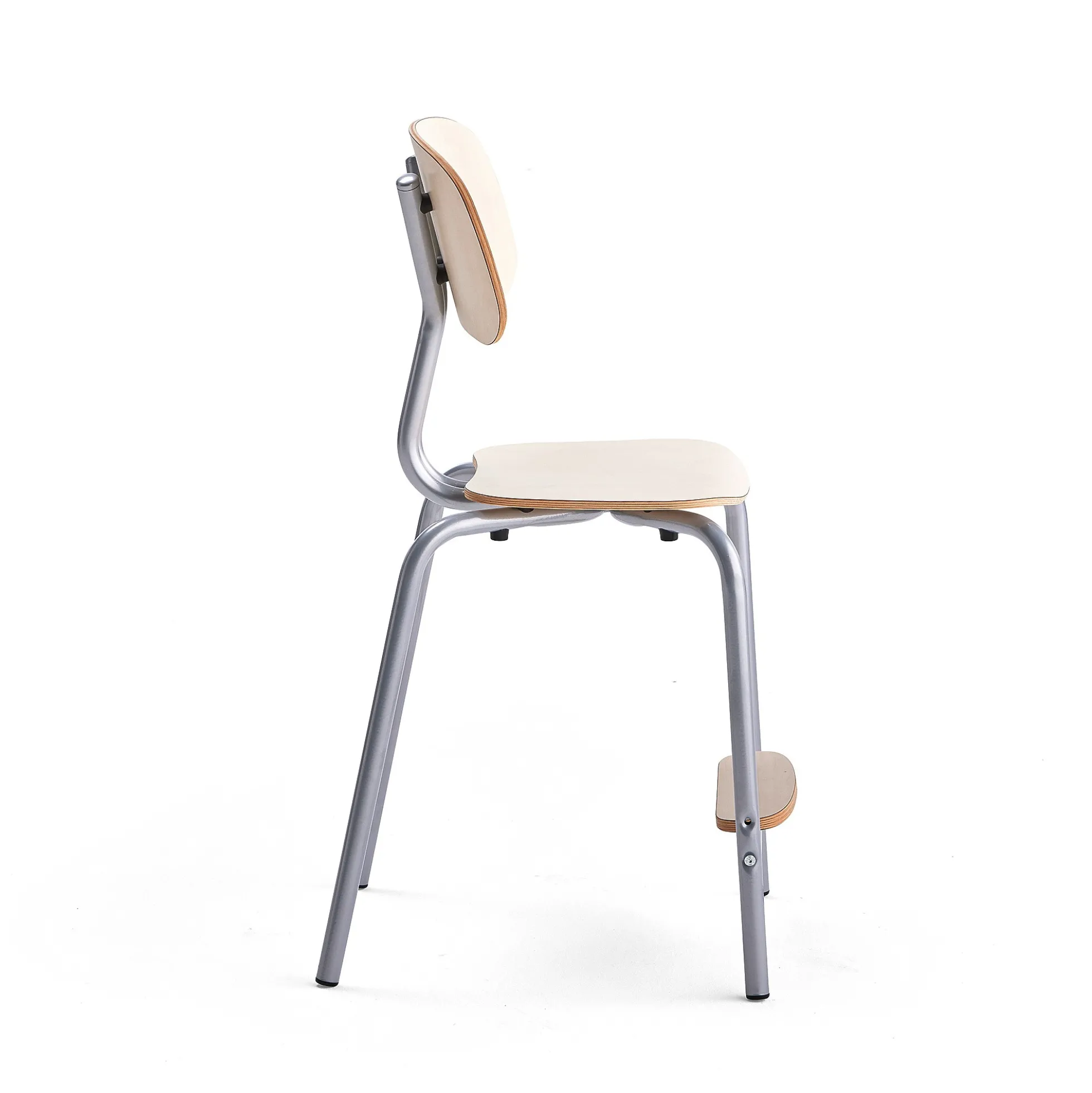 Oppilastuoli YNGVE Jalat, hopeanharmaa, koivu, korkeus: 520 mm