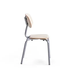 Oppilastuoli YNGVE Jalat, hopeanharmaa, saarni, korkeus 460 mm