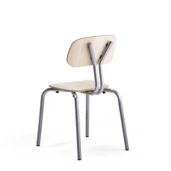 Oppilastuoli YNGVE Jalat, hopeanharmaa, saarni, korkeus 460 mm