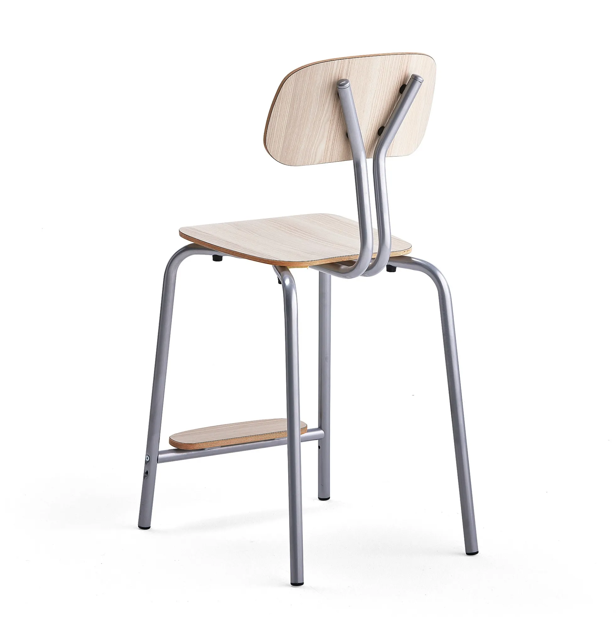 Oppilastuoli YNGVE Jalat, hopeanharmaa, saarni, korkeus 610 mm