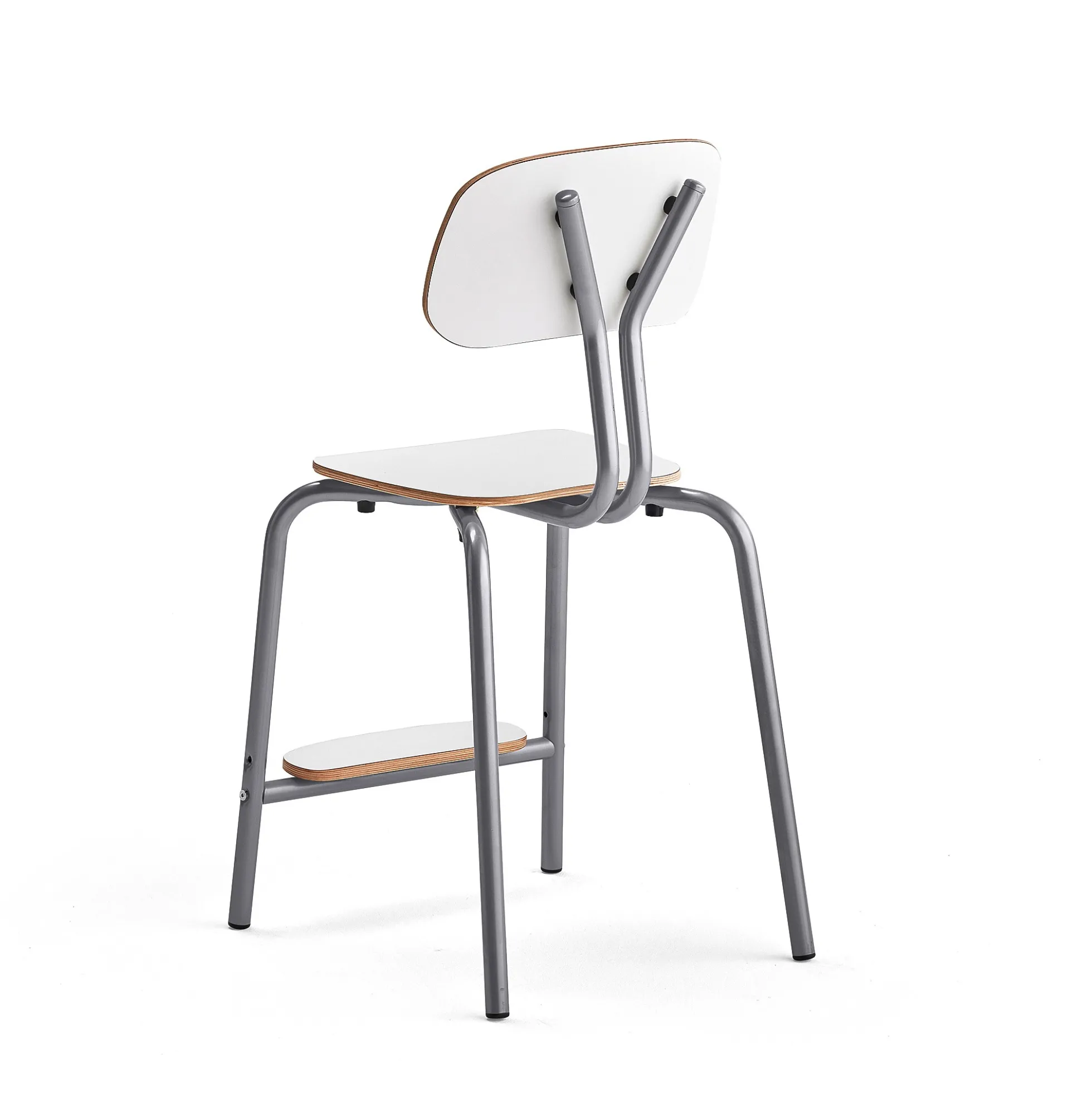Oppilastuoli YNGVE Jalat, hopeanharmaa, valkoinen, korkeus: 520 mm
