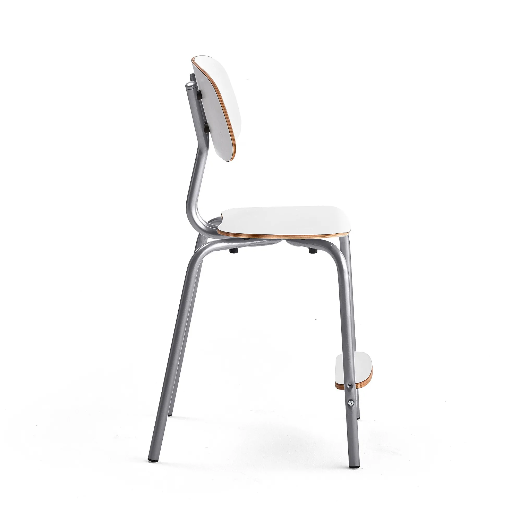 Oppilastuoli YNGVE Jalat, hopeanharmaa, valkoinen, korkeus: 520 mm