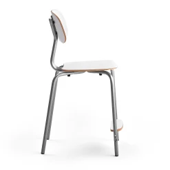 Oppilastuoli YNGVE Jalat, hopeanharmaa, valkoinen, korkeus: 610 mm