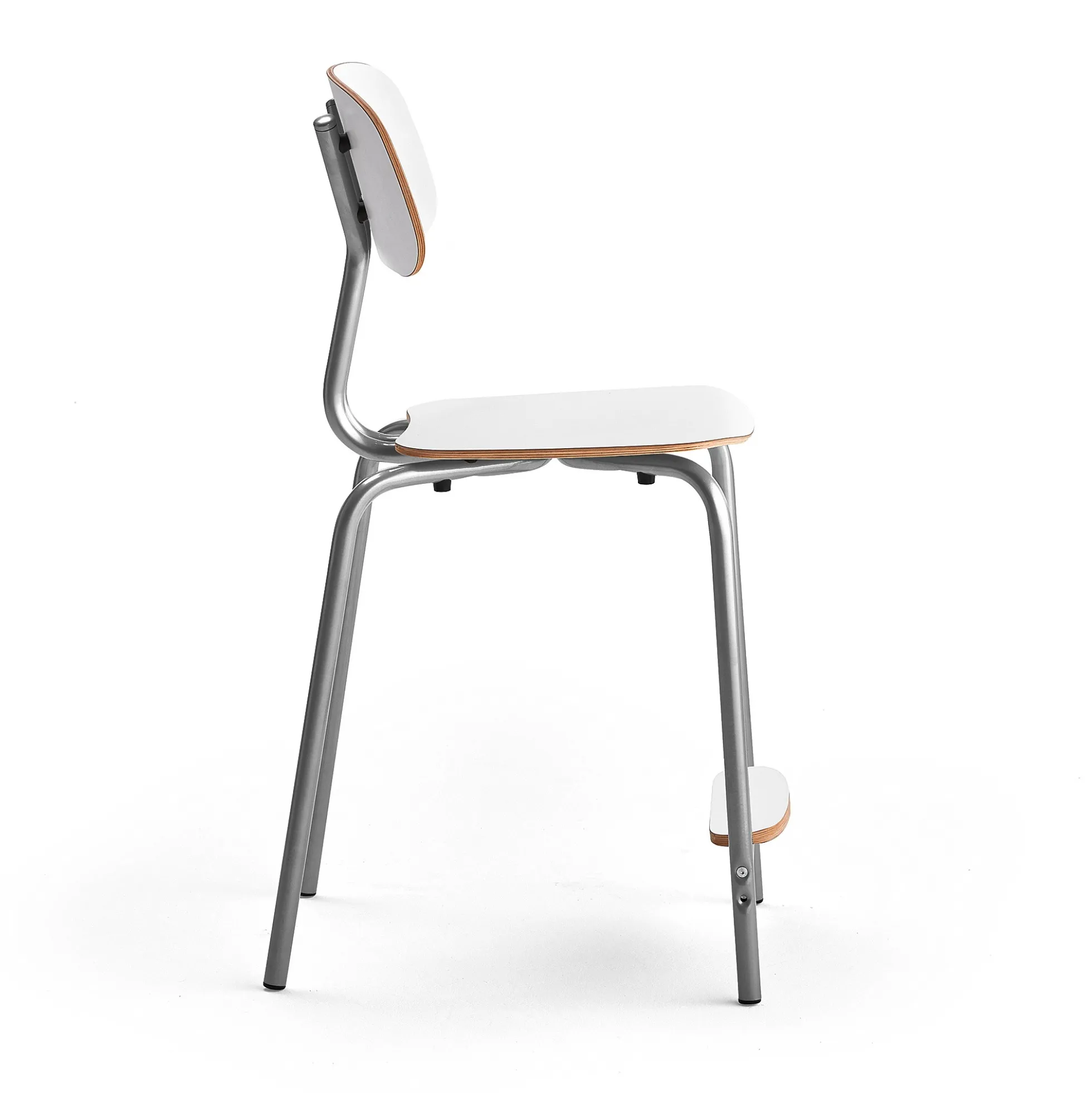 Oppilastuoli YNGVE Jalat, hopeanharmaa, valkoinen, korkeus: 610 mm