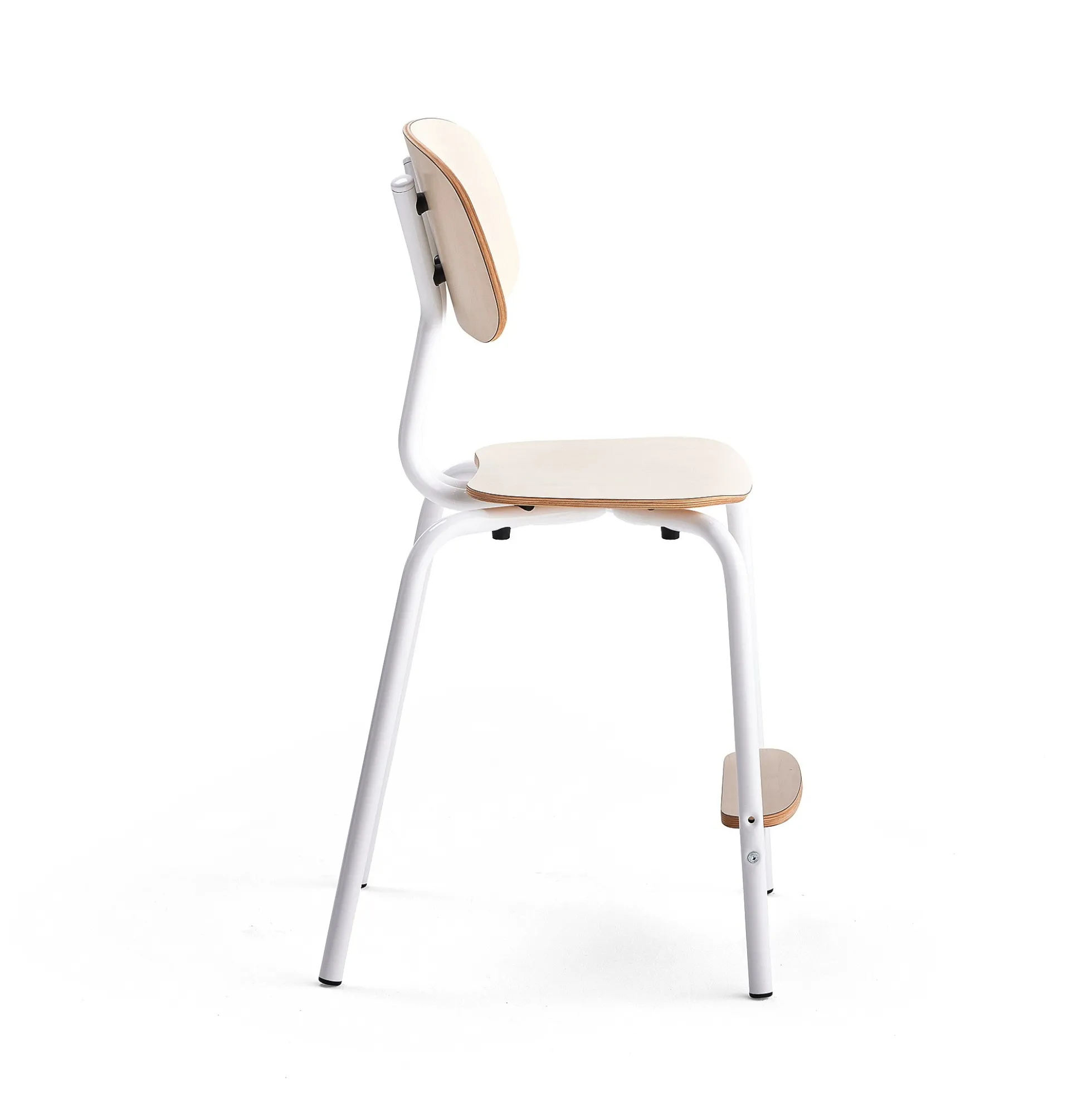 Oppilastuoli YNGVE Jalat, valkoinen, koivu, korkeus: 520 mm
