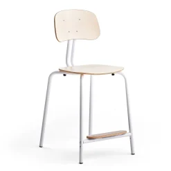 Oppilastuoli YNGVE Jalat, valkoinen, koivu, korkeus: 610 mm