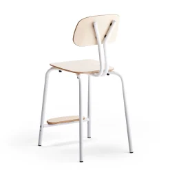 Oppilastuoli YNGVE Jalat, valkoinen, koivu, korkeus: 610 mm