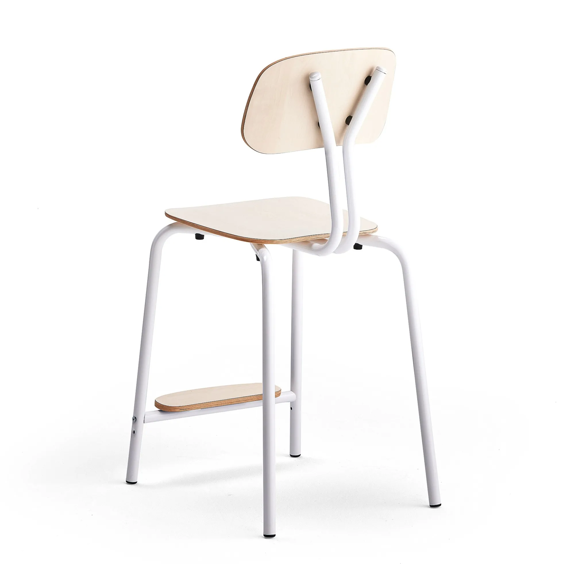 Oppilastuoli YNGVE Jalat, valkoinen, koivu, korkeus: 610 mm