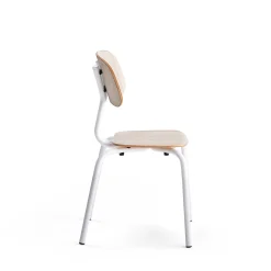 Oppilastuoli YNGVE Jalat, valkoinen, saarni, korkeus 460 mm