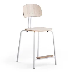 Oppilastuoli YNGVE Jalat, valkoinen, saarni, korkeus 610 mm