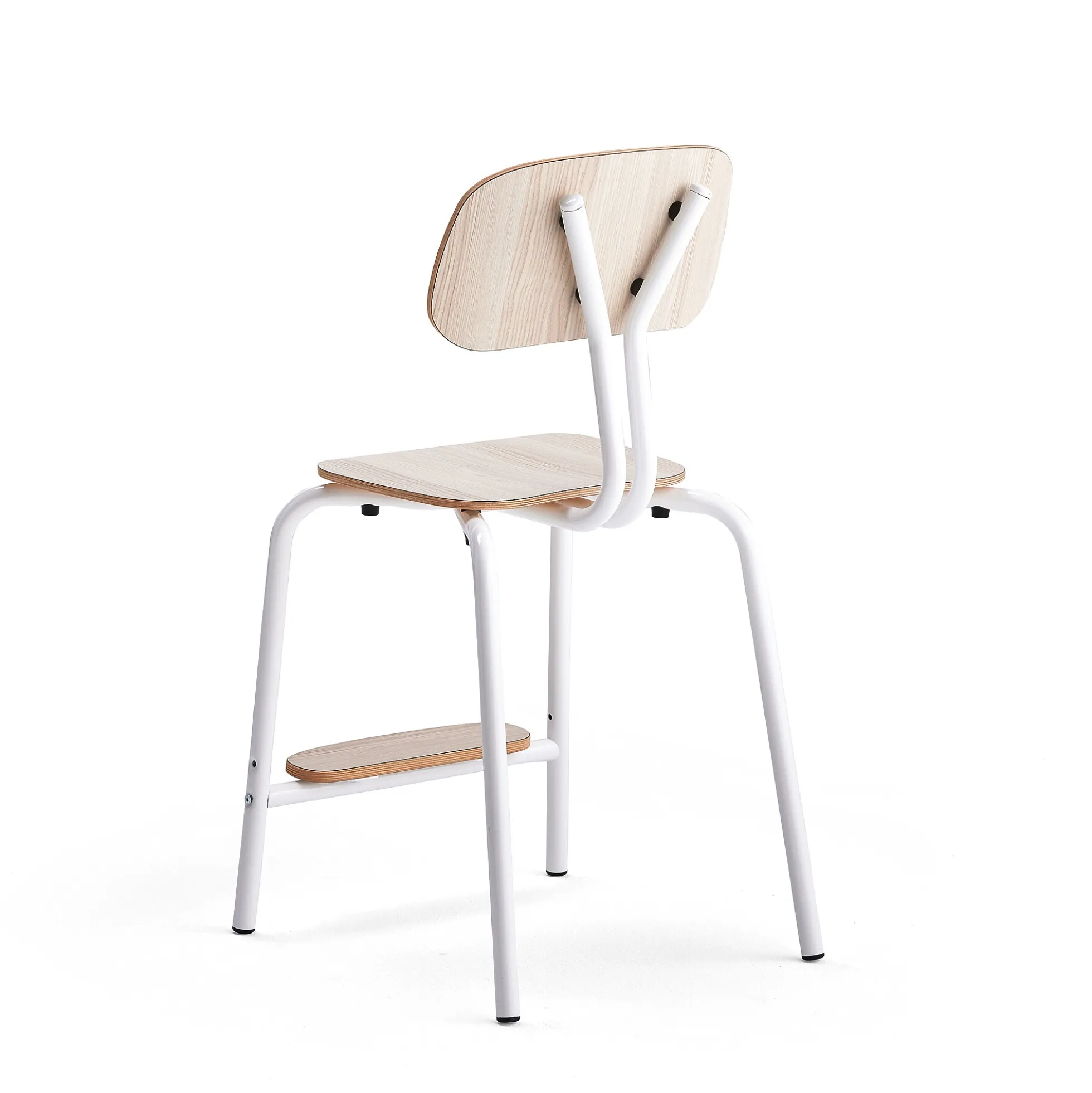 Oppilastuoli YNGVE Jalat, valkoinen, tuhkanharmaa, korkeus: 520 mm