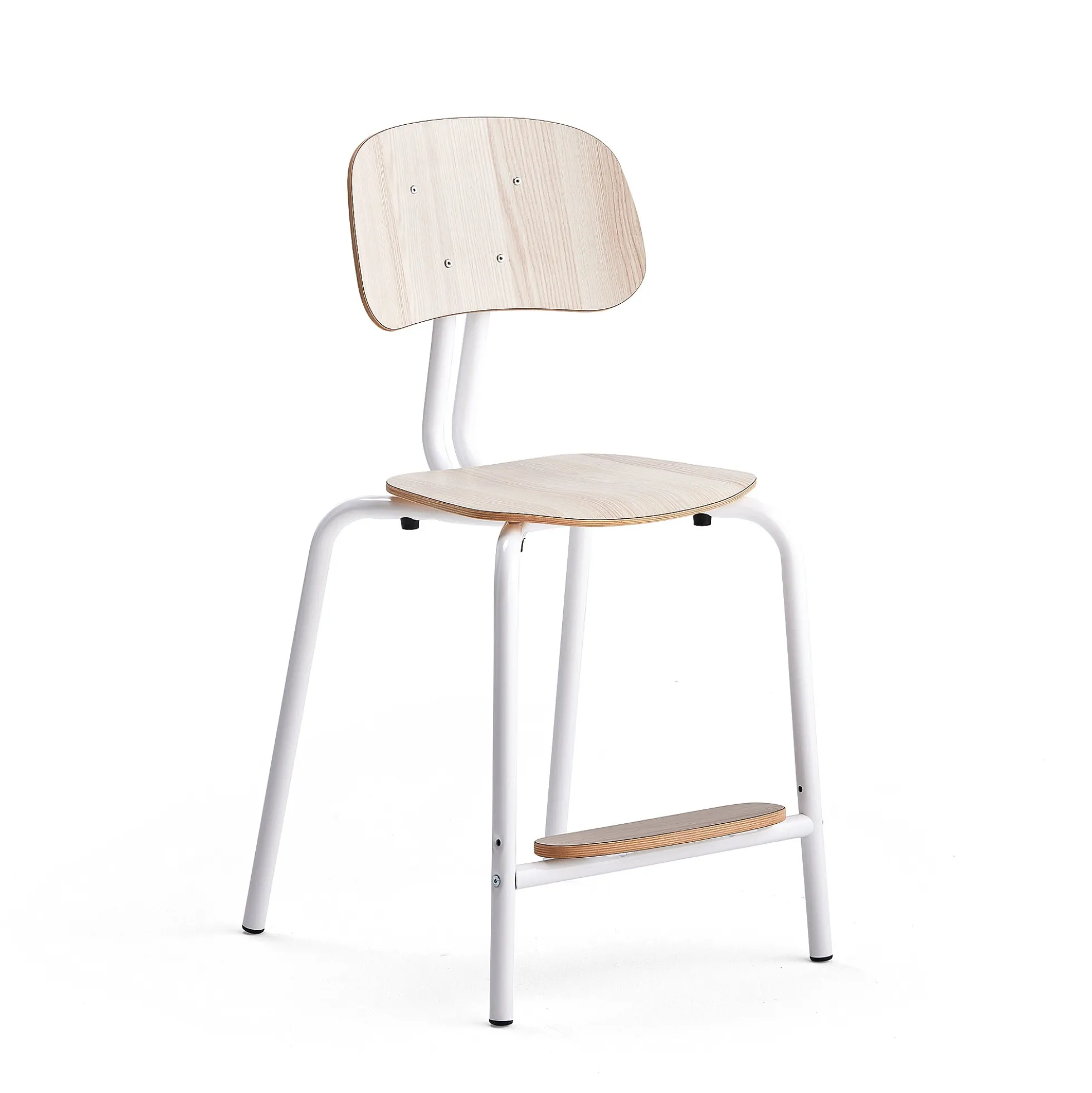 Oppilastuoli YNGVE Jalat, valkoinen, tuhkanharmaa, korkeus: 520 mm