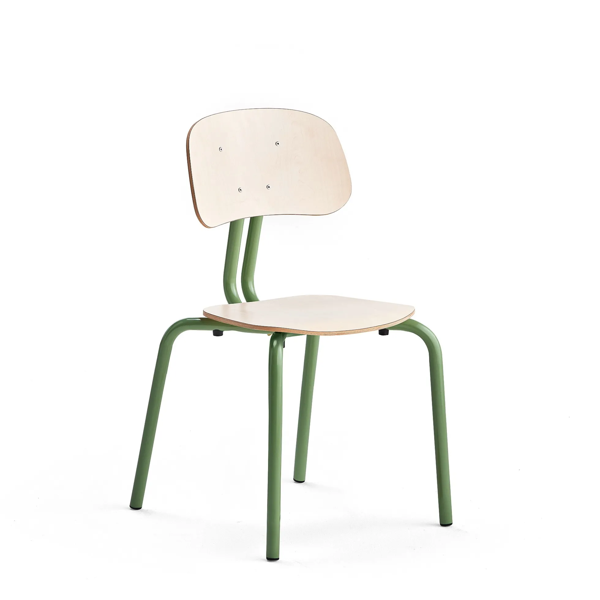 Oppilastuoli YNGVE Jalat, vihreä, koivu, korkeus 460 mm
