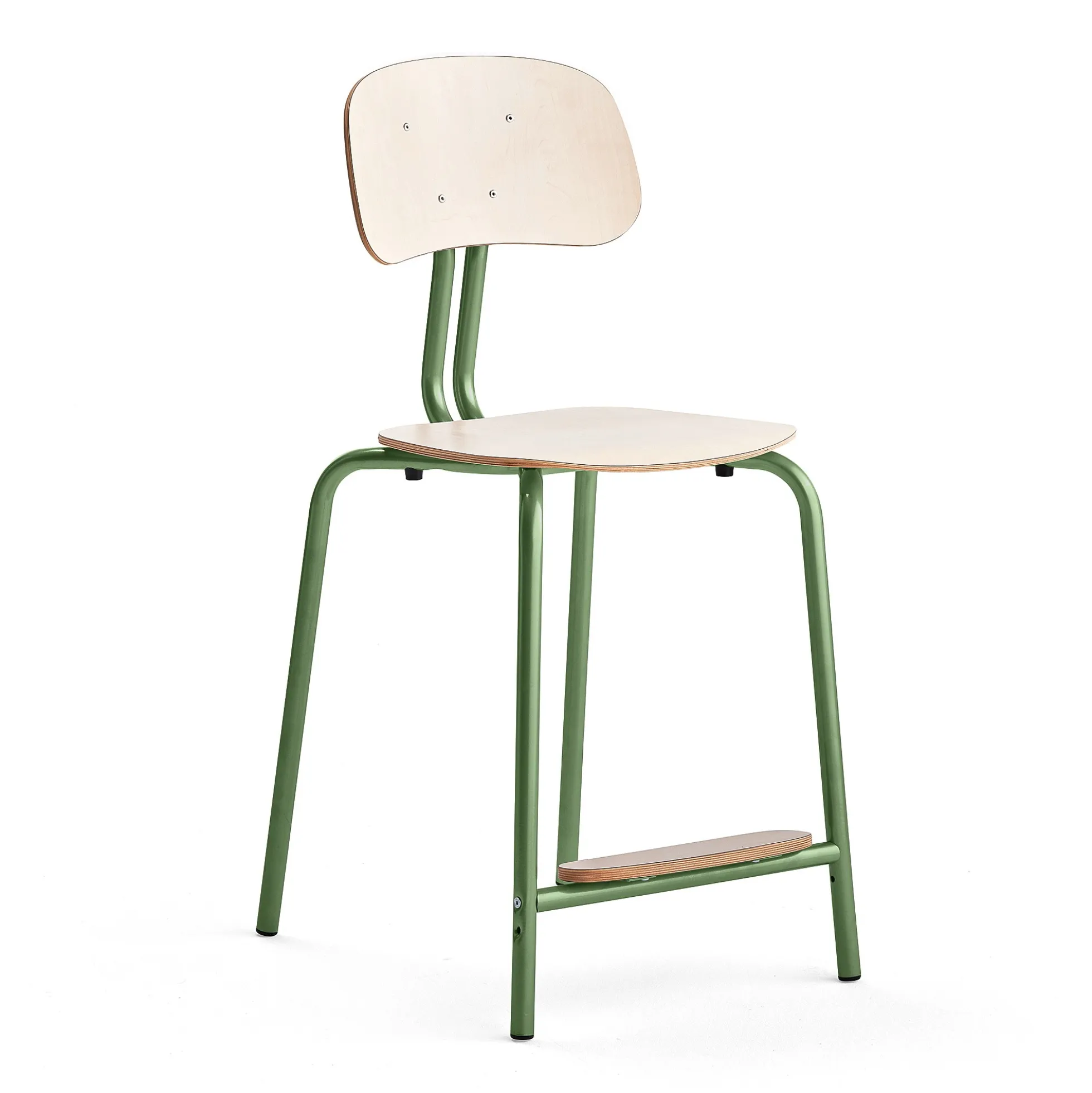 Oppilastuoli YNGVE Jalat, vihreä, koivu, korkeus 610 mm