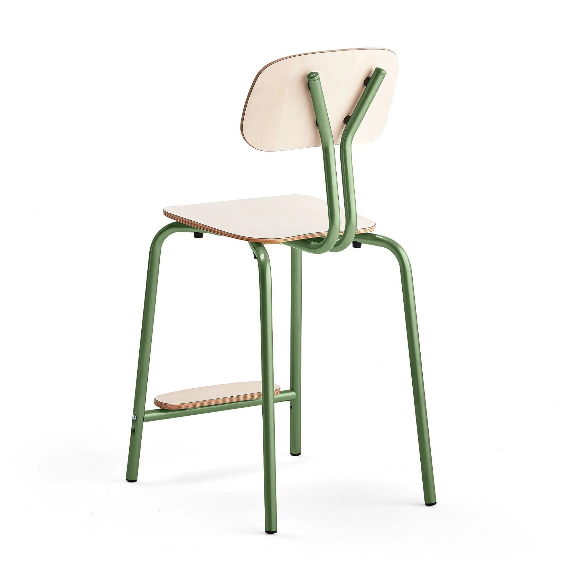 Oppilastuoli YNGVE Jalat, vihreä, koivu, korkeus 610 mm