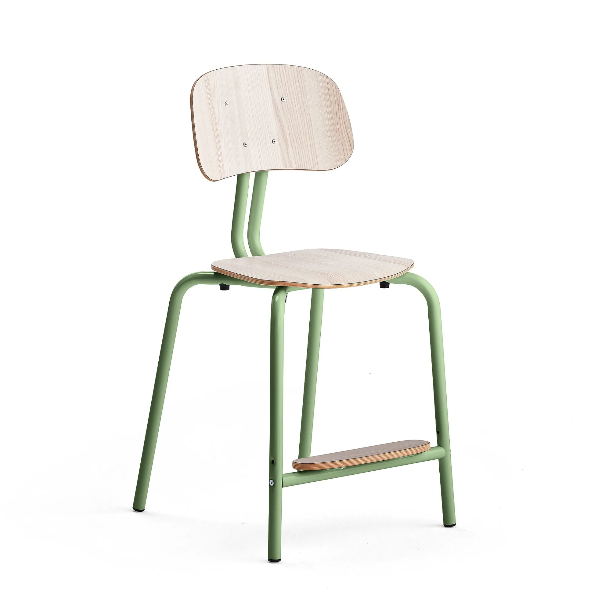Oppilastuoli YNGVE Jalat, vihreä, tuhkanharmaa, korkeus: 520 mm