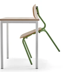 Oppilastuoli YNGVE Jalat, vihreä, valkoinen, korkeus 460 mm