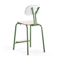 Oppilastuoli YNGVE Jalat, vihreä, valkoinen, korkeus 610 mm
