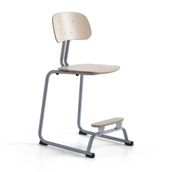 Oppilastuoli YNGVE Liukunastat, hopeanharmaa, koivu, korkeus:610 mm