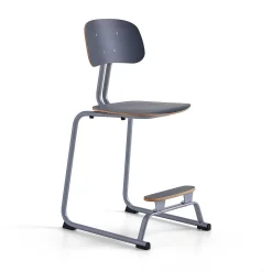 Oppilastuoli YNGVE Liukunastat, hopeanharmaa, saarni, korkeus:610 mm