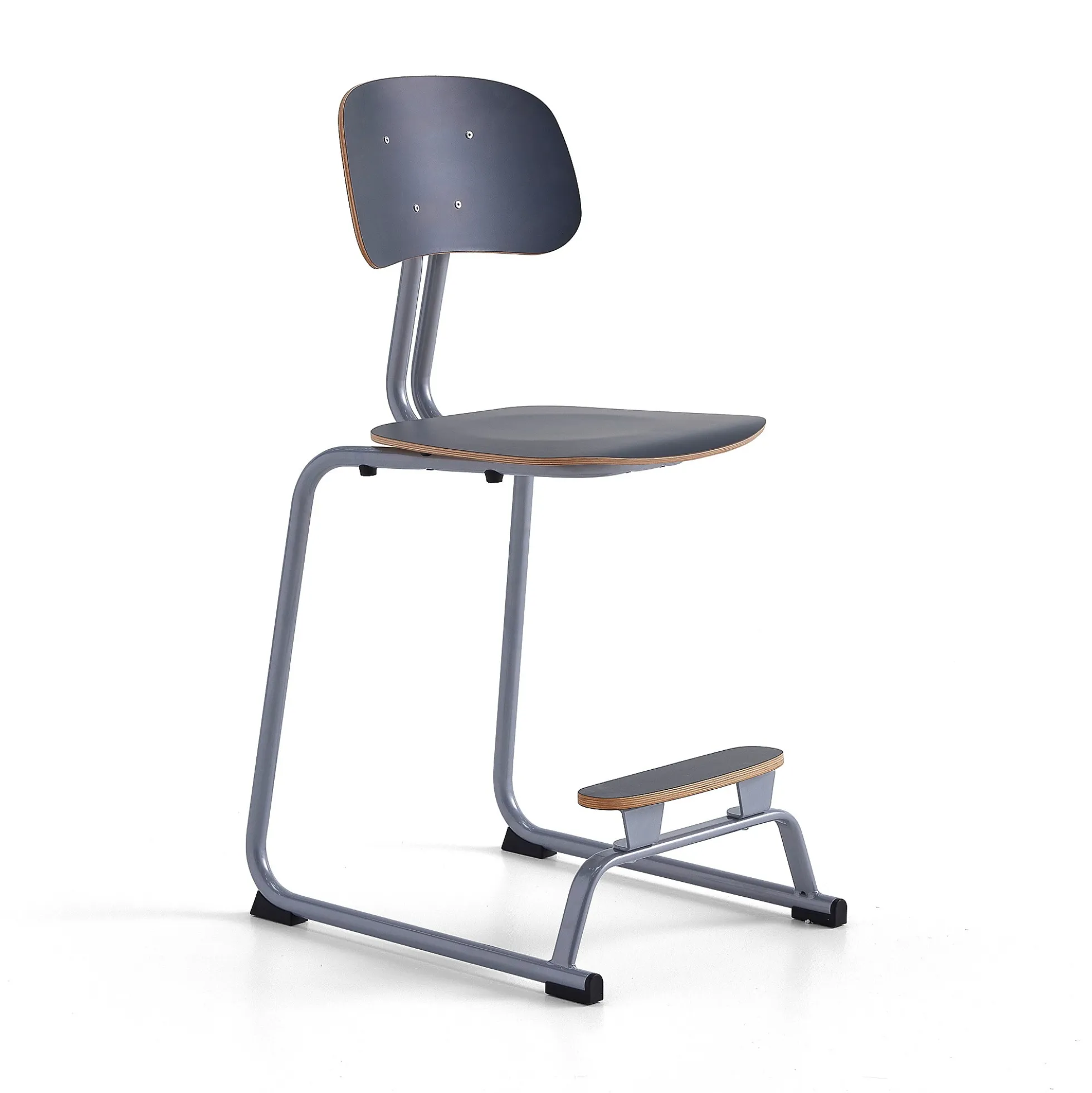 Oppilastuoli YNGVE Liukunastat, hopeanharmaa, saarni, korkeus:610 mm