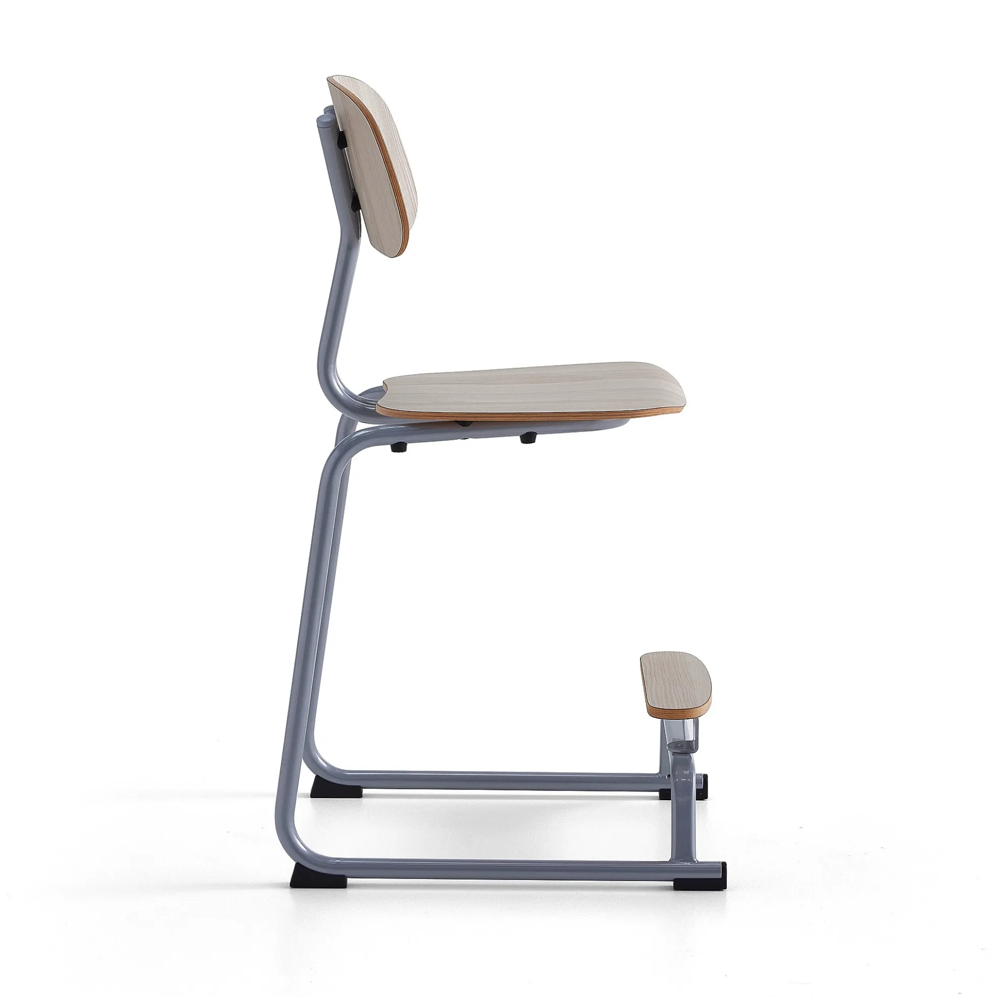 Oppilastuoli YNGVE Liukunastat, hopeanharmaa, saarni, korkeus:610 mm