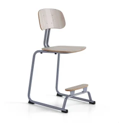 Oppilastuoli YNGVE Liukunastat, hopeanharmaa, saarni, korkeus:610 mm