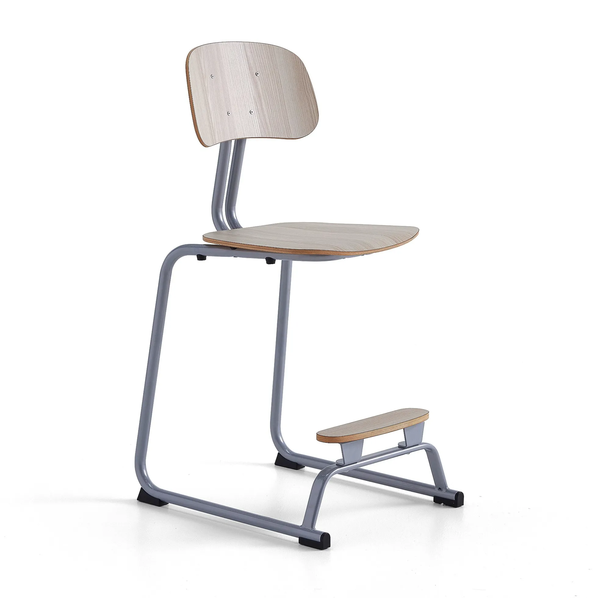 Oppilastuoli YNGVE Liukunastat, hopeanharmaa, saarni, korkeus:610 mm