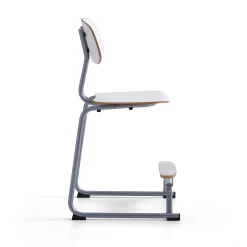 Oppilastuoli YNGVE Liukunastat, hopeanharmaa, valkoinen, korkeus:610 mm