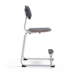 Oppilastuoli YNGVE Liukunastat, valkoinen, antrasiitti, korkeus:610 mm