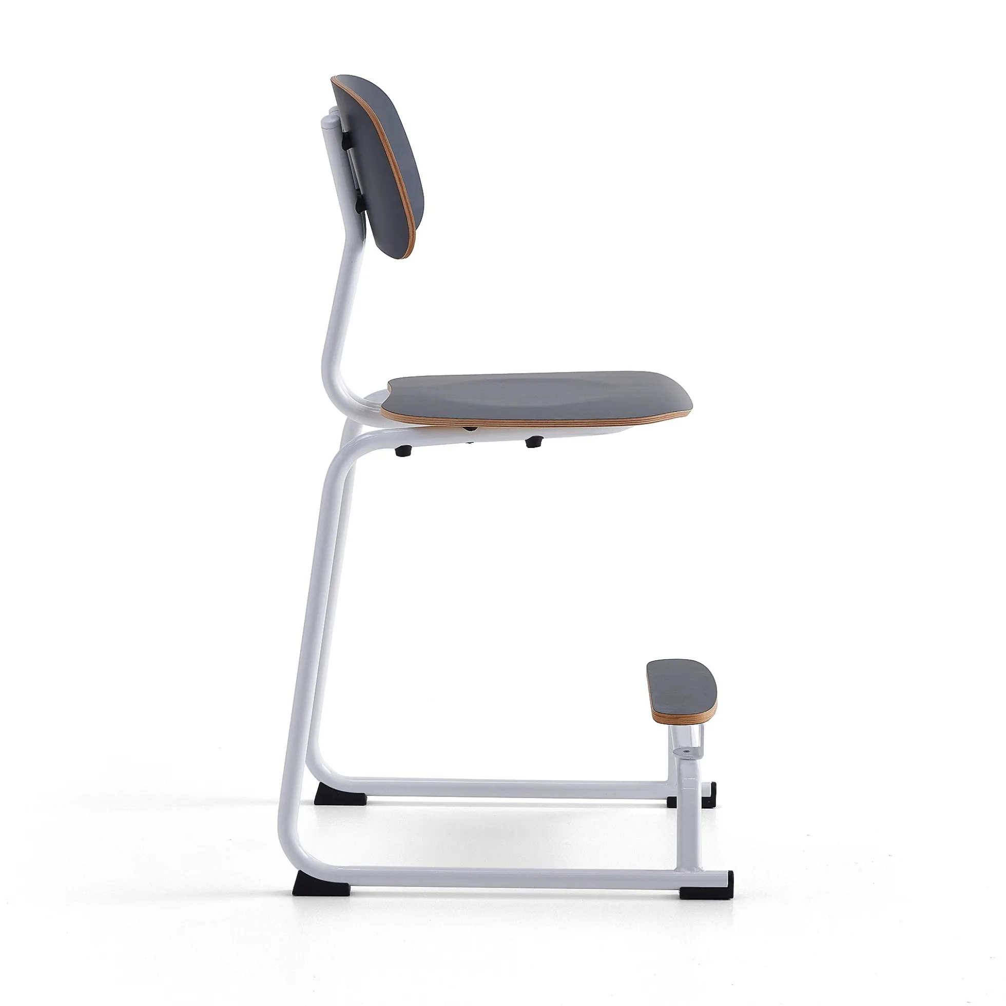 Oppilastuoli YNGVE Liukunastat, valkoinen, antrasiitti, korkeus:610 mm