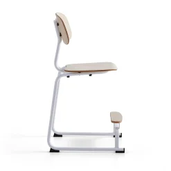 Oppilastuoli YNGVE Liukunastat, valkoinen, koivu, korkeus:610 mm