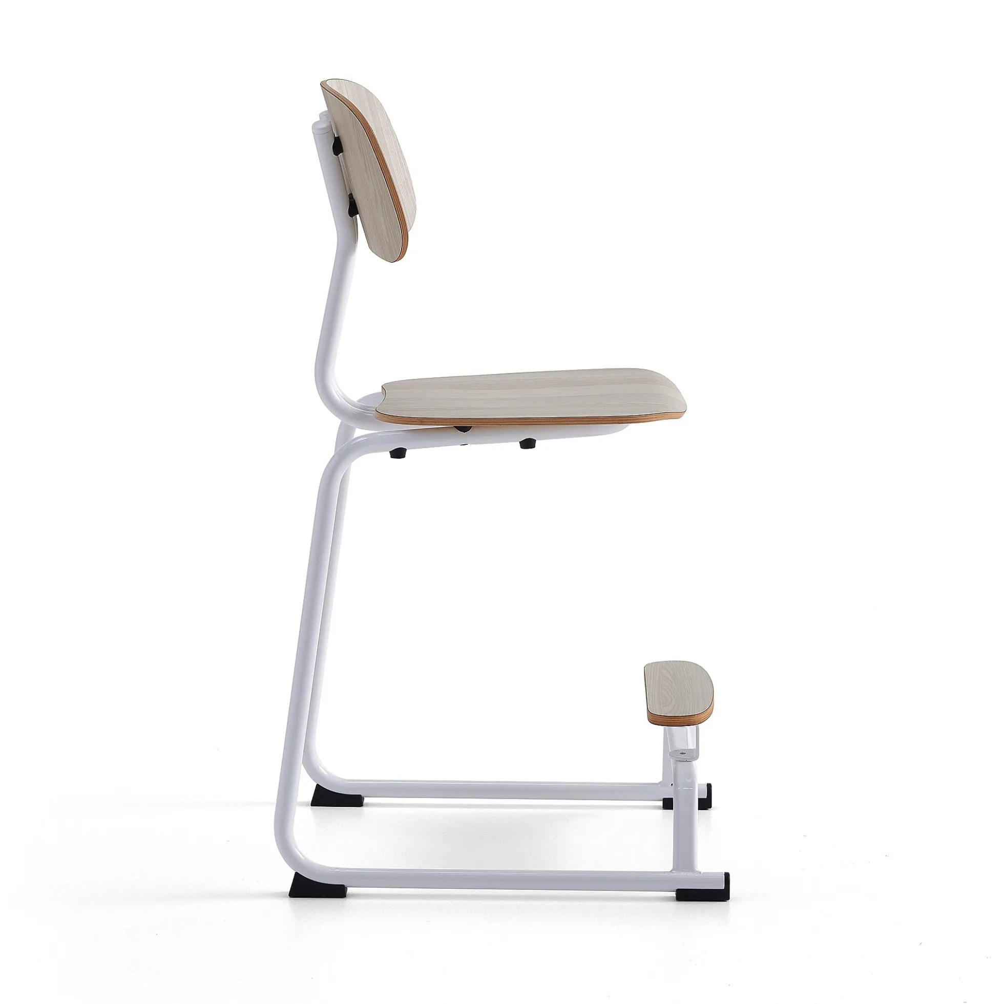 Oppilastuoli YNGVE Liukunastat, valkoinen, saarni, korkeus:610 mm