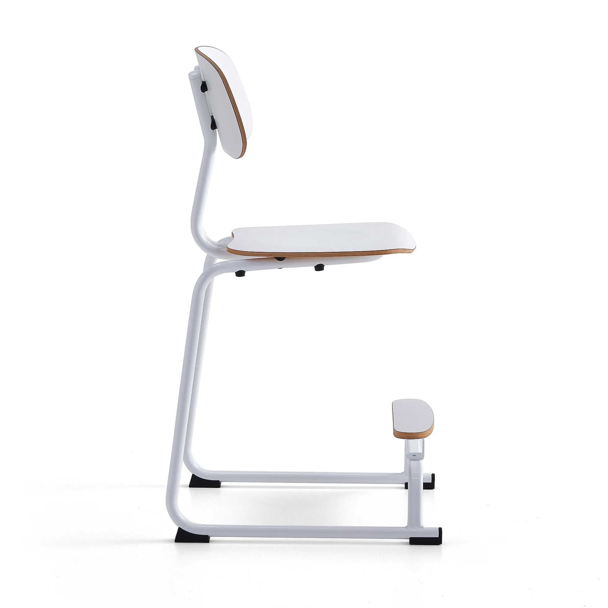 Oppilastuoli YNGVE Liukunastat, valkoinen, valkoinen, korkeus:610 mm