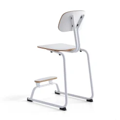 Oppilastuoli YNGVE Liukunastat, valkoinen, valkoinen, korkeus:610 mm