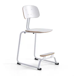 Oppilastuoli YNGVE Liukunastat, valkoinen, valkoinen, korkeus:610 mm