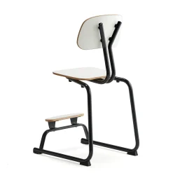 Oppilastuoli YNGVE L-malli, antrasiitinharmaa, valkoinen, korkeus: 520 mm