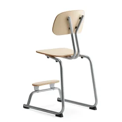 Oppilastuoli YNGVE L-malli, hopeanharmaa, koivu, korkeus: 520 mm